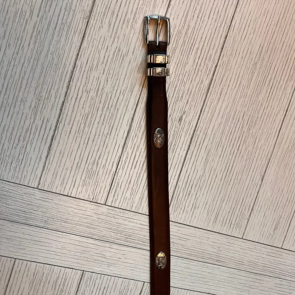 Silverwood- Men's Italian Genuine‎ leather Designer Golf Dress Belt. Size 40